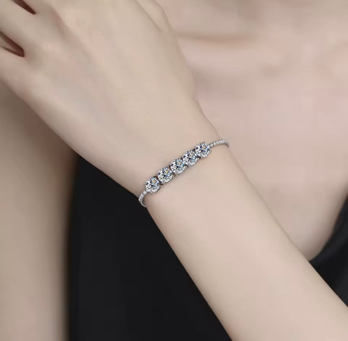 925 Sterling silver 5 carat Moissanite bracelet