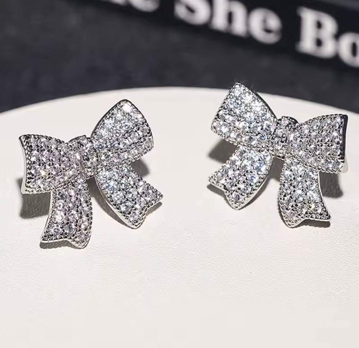 925 Sterling silver Bowknot earrings
