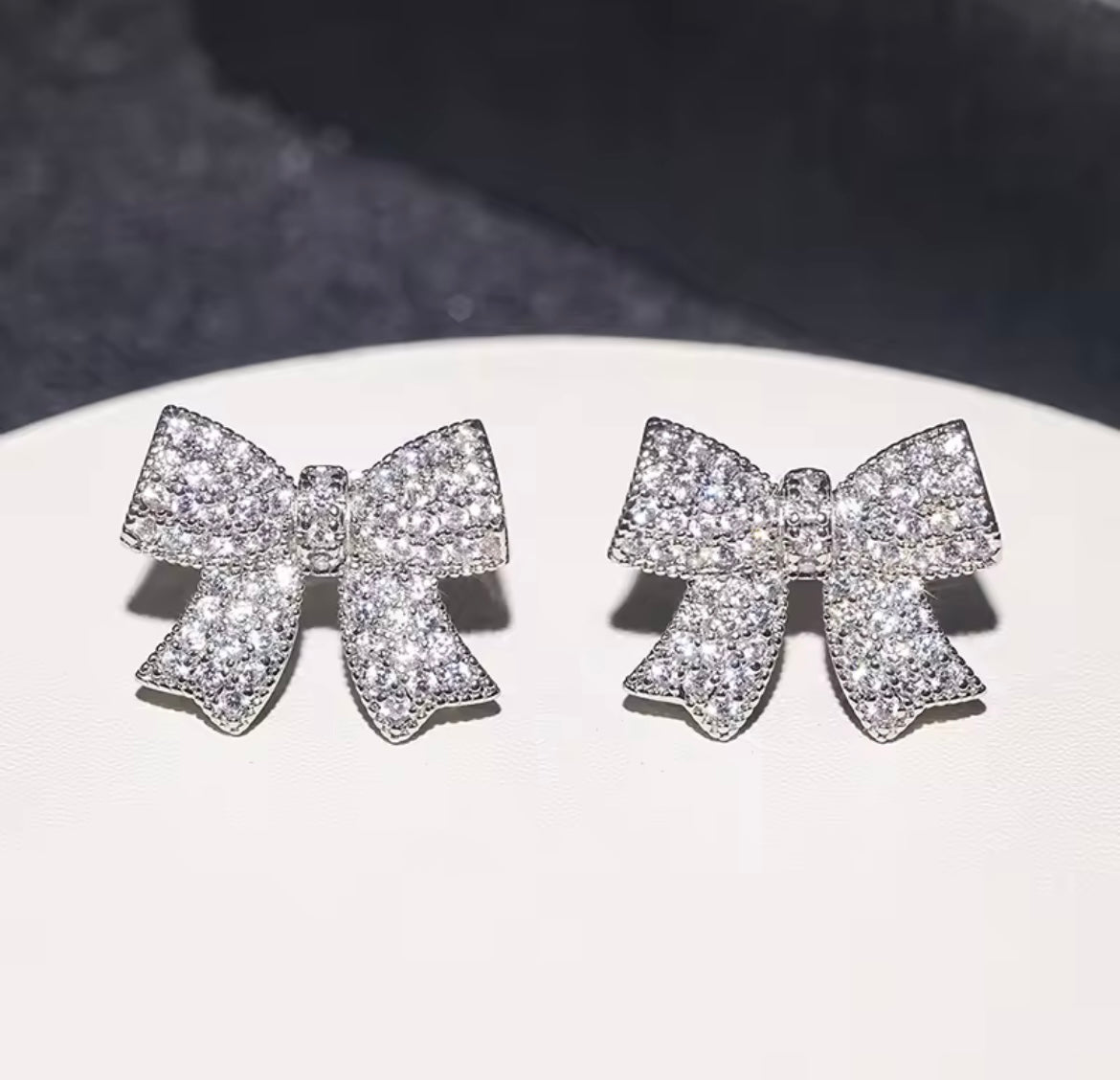 925 Sterling silver Bowknot earrings