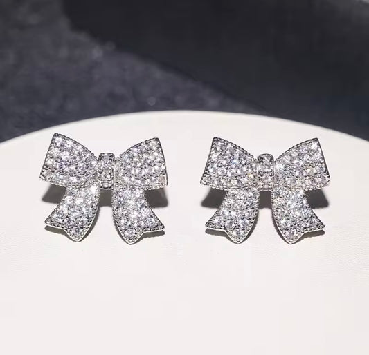 925 Sterling silver Bowknot earrings