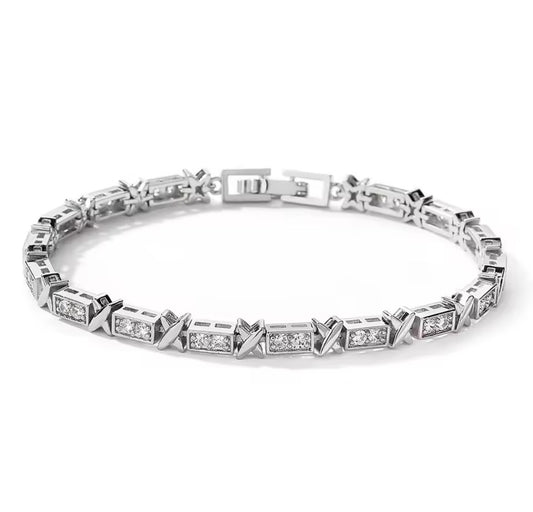 925 Sterling silver X cross design bracelet