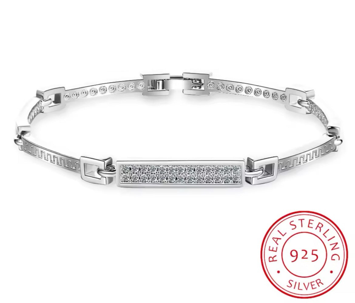 925 Sterling silver paved bracelet