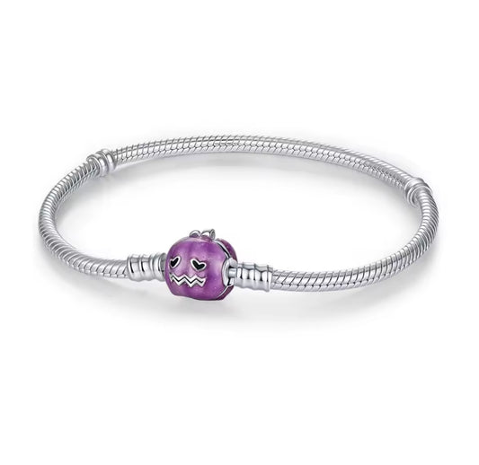 925 Sterling silver purple pumpkin charm bracelet