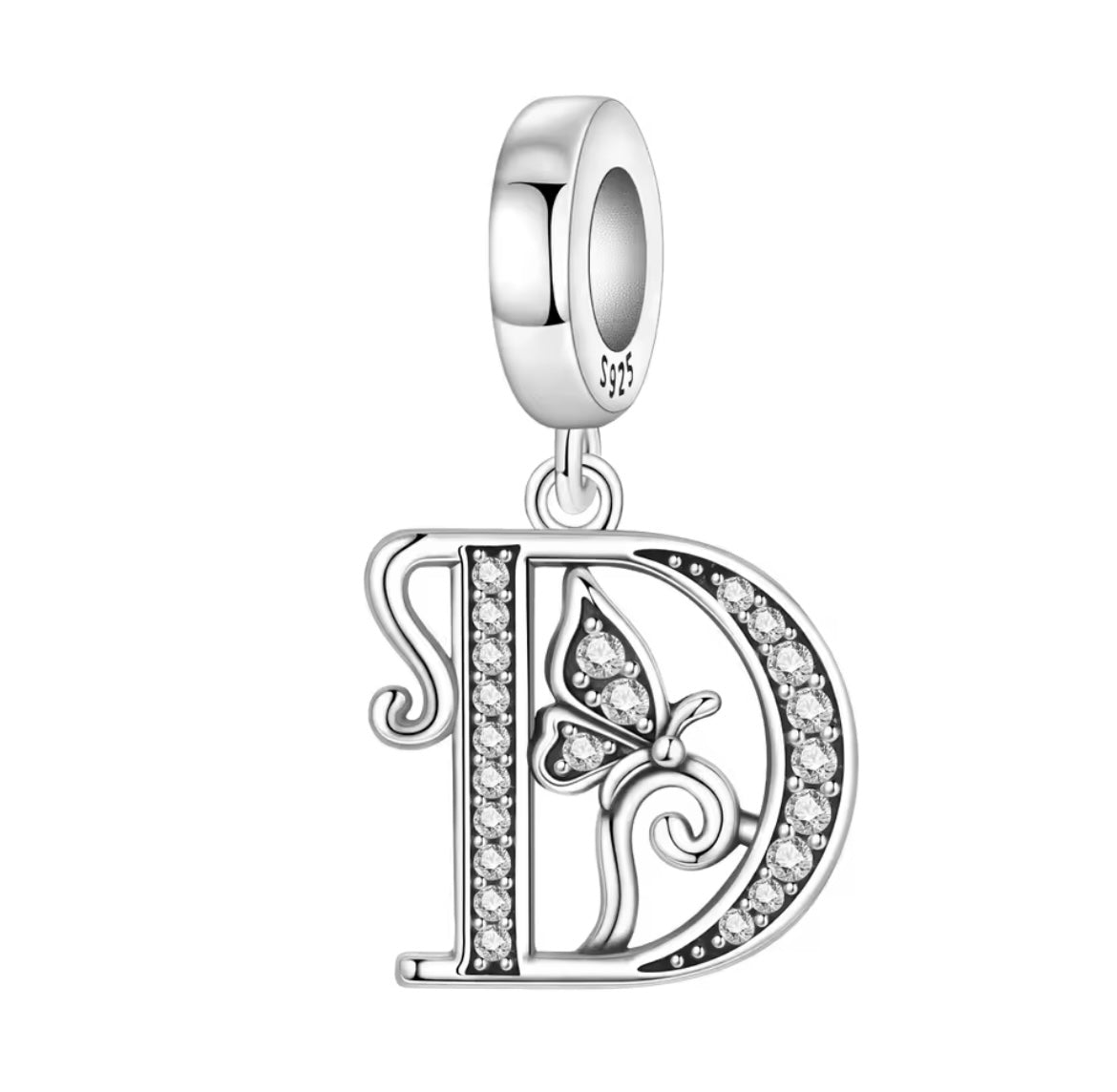 925 Sterling silver Butterfly A-Z letter charms