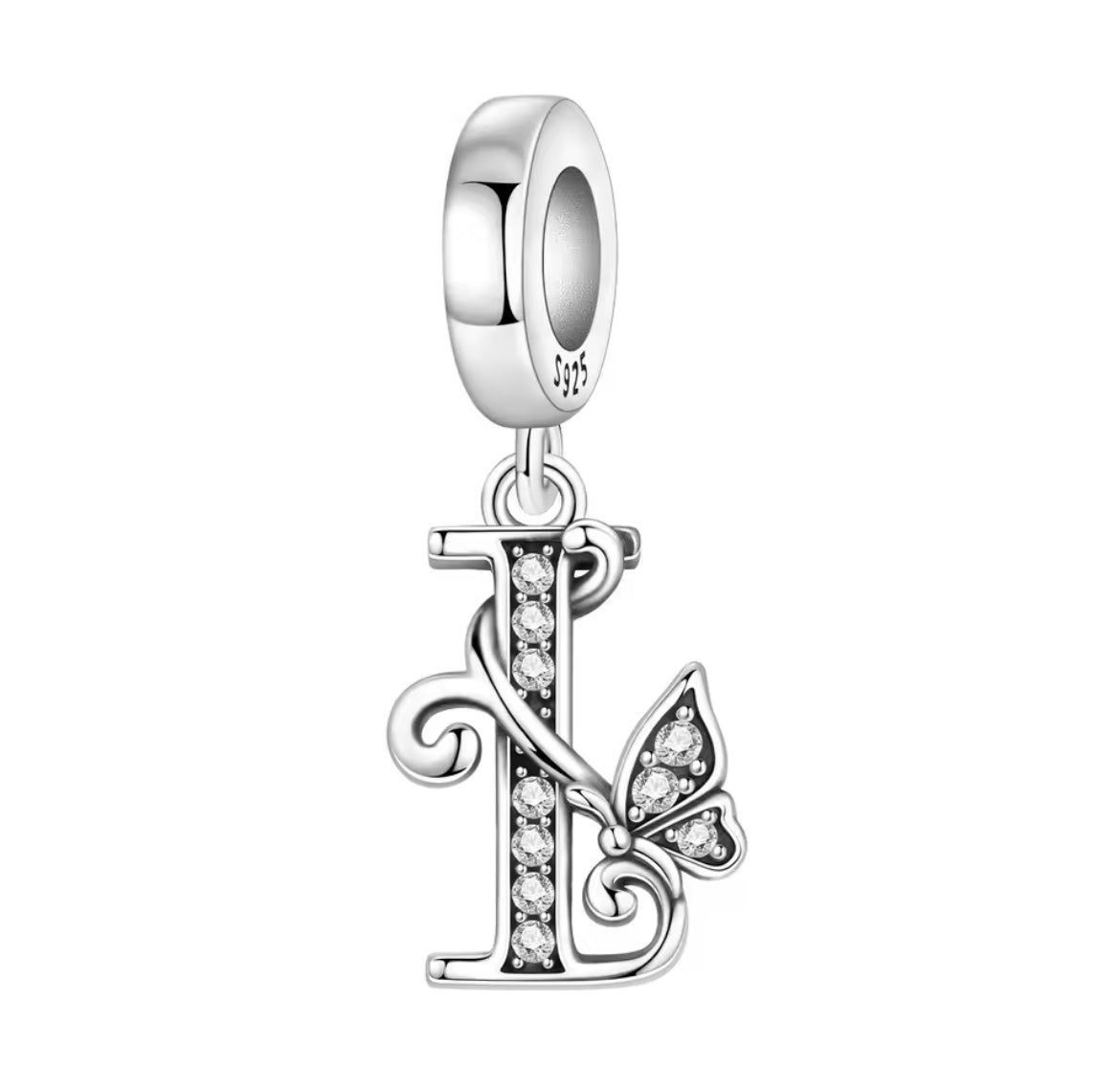 925 Sterling silver Butterfly A-Z letter charms