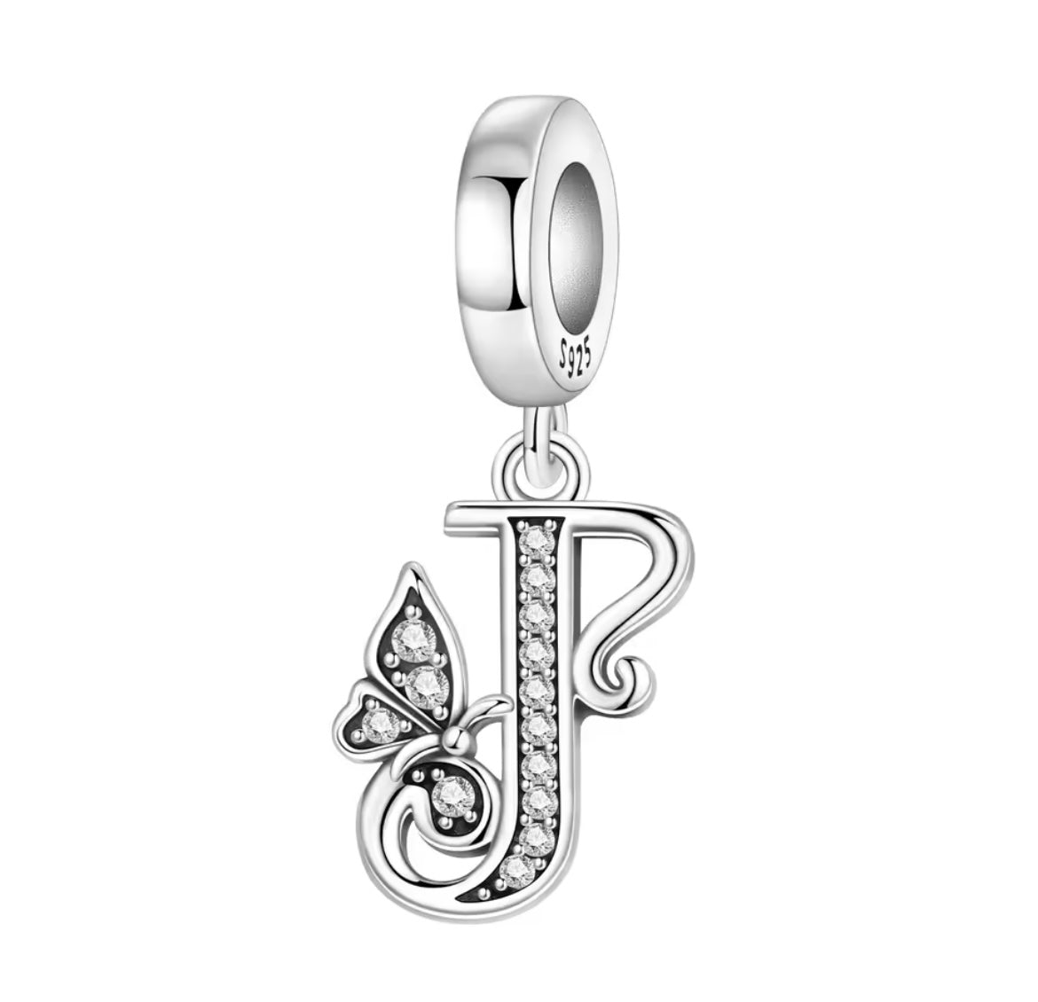 925 Sterling silver Butterfly A-Z letter charms