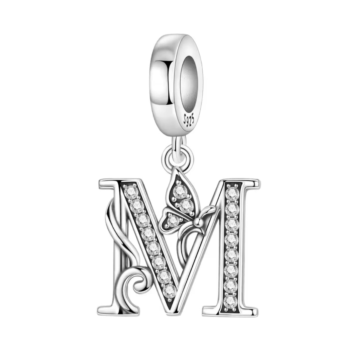 925 Sterling silver Butterfly A-Z letter charms