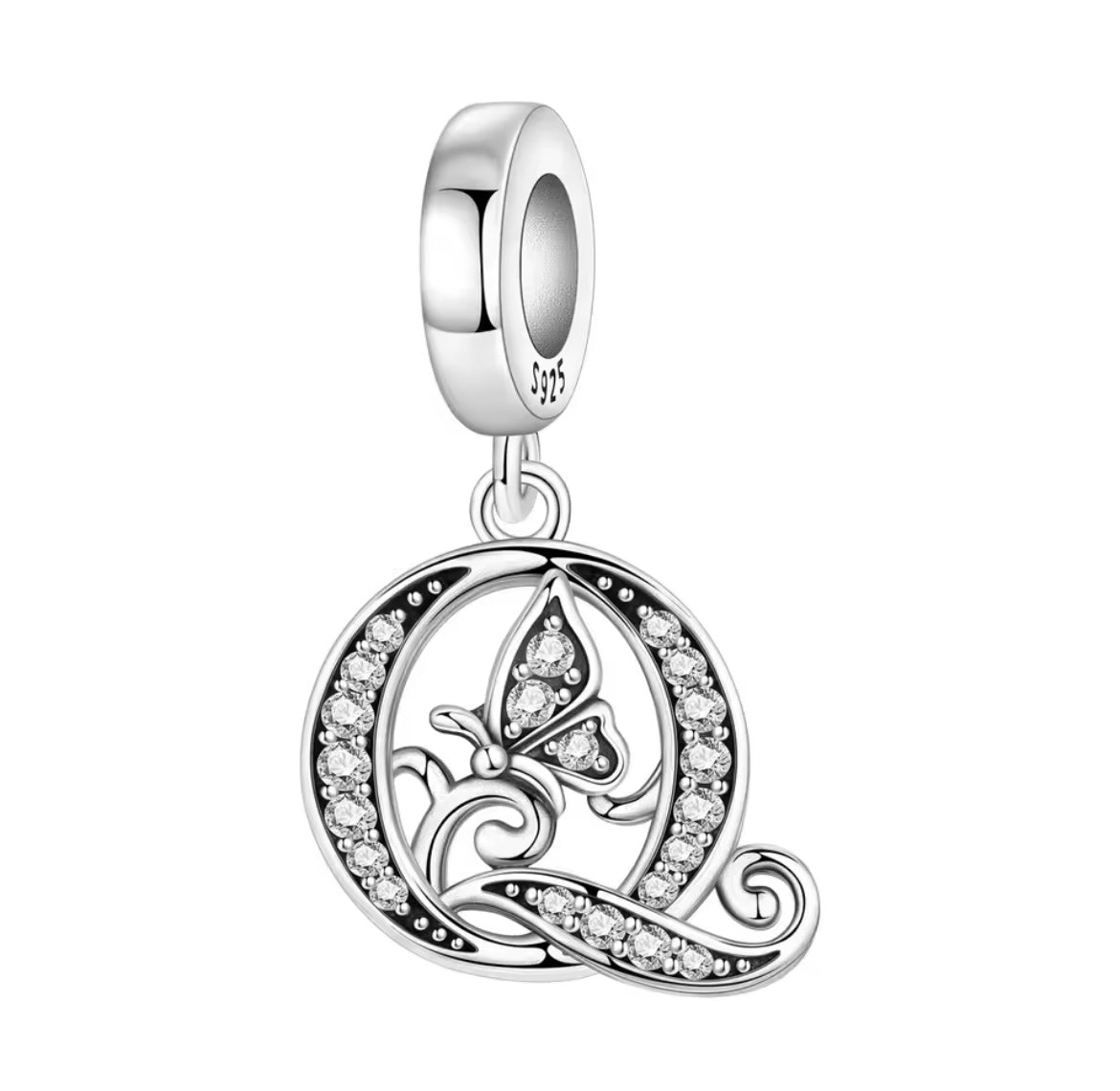 925 Sterling silver Butterfly A-Z letter charms