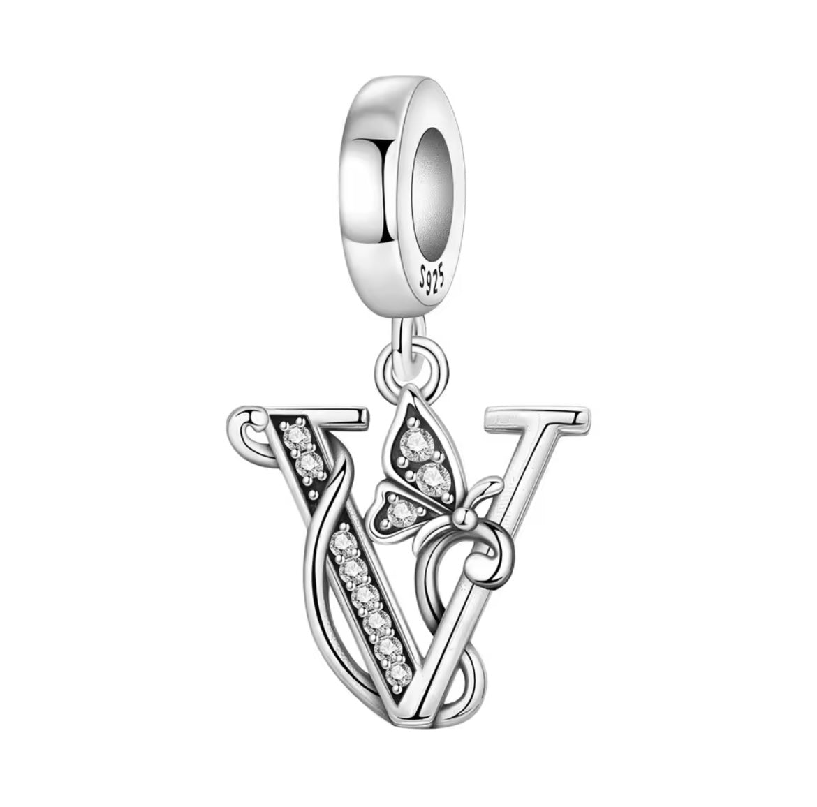 925 Sterling silver Butterfly A-Z letter charms