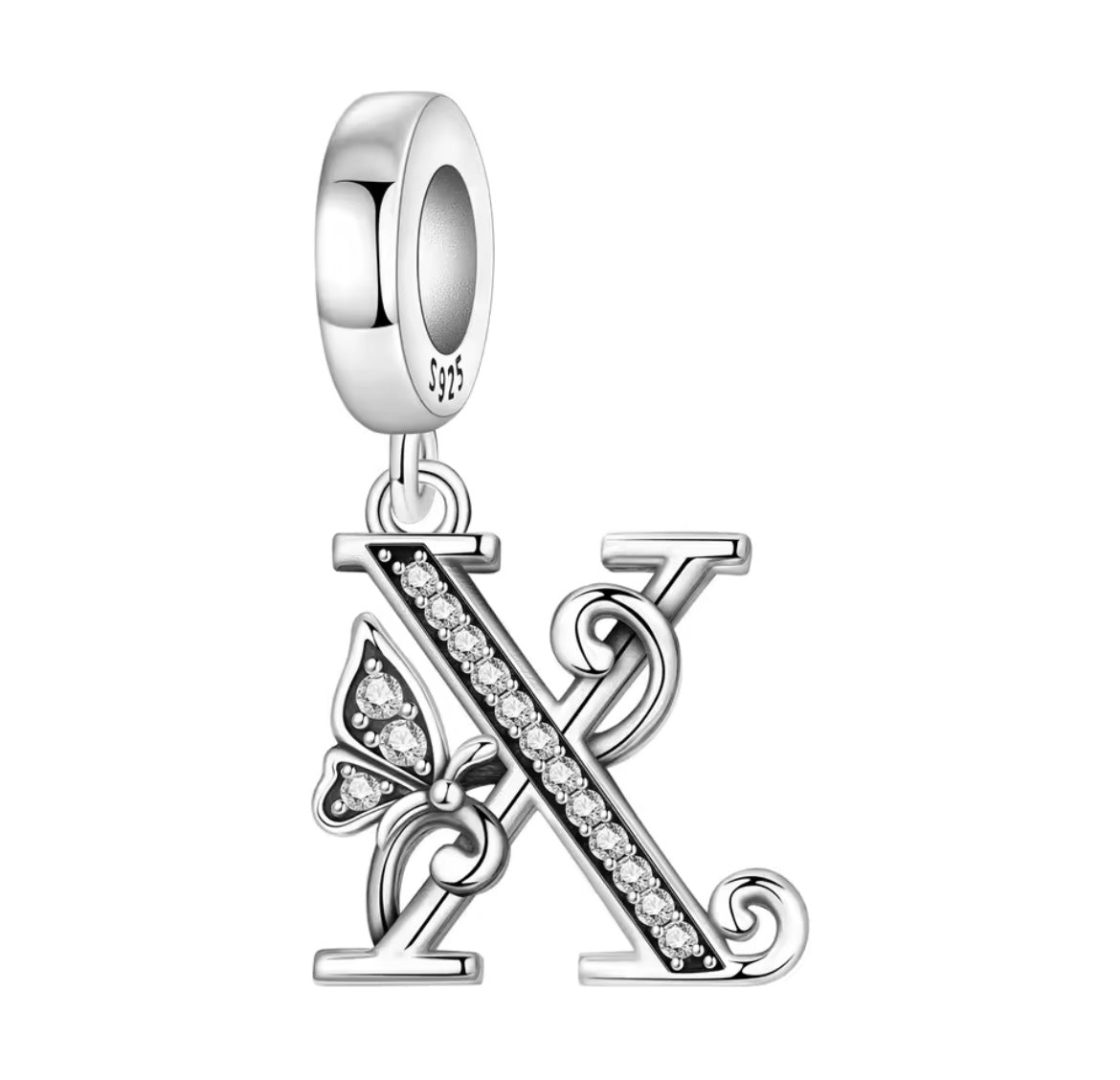 925 Sterling silver Butterfly A-Z letter charms