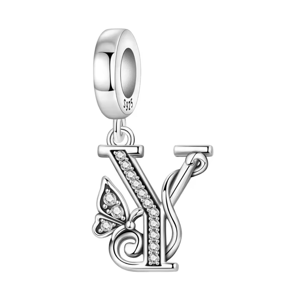 925 Sterling silver Butterfly A-Z letter charms