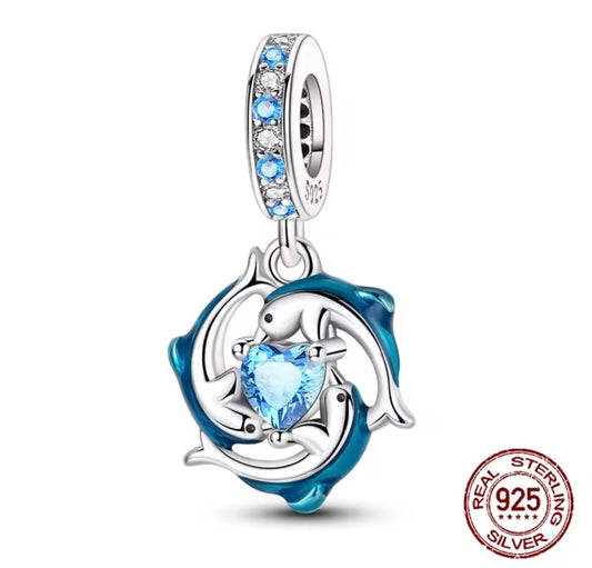 925 Sterling silver dolphin charm
