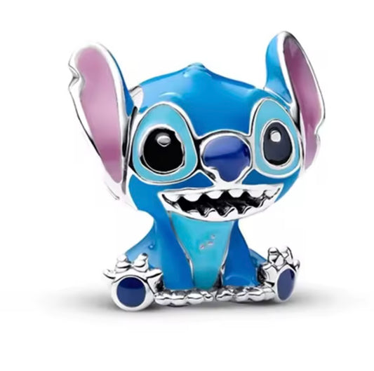 925 Sterling silver blue stitch charm