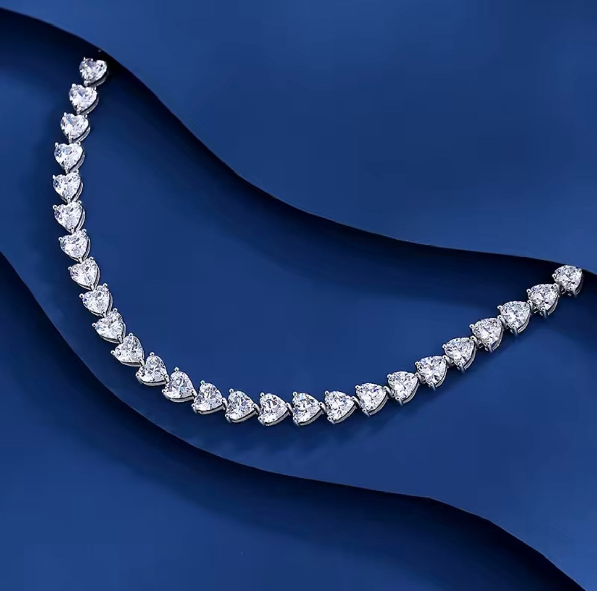 925 Sterling Silver Heart Cut Moissanite Luxury Bracelet