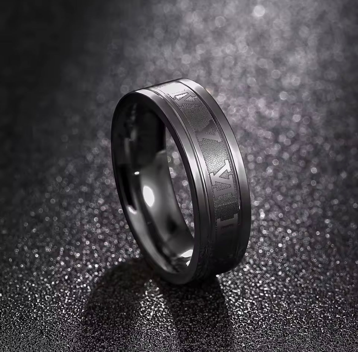 Stainless Steel Men’s Roman Numerals Ring