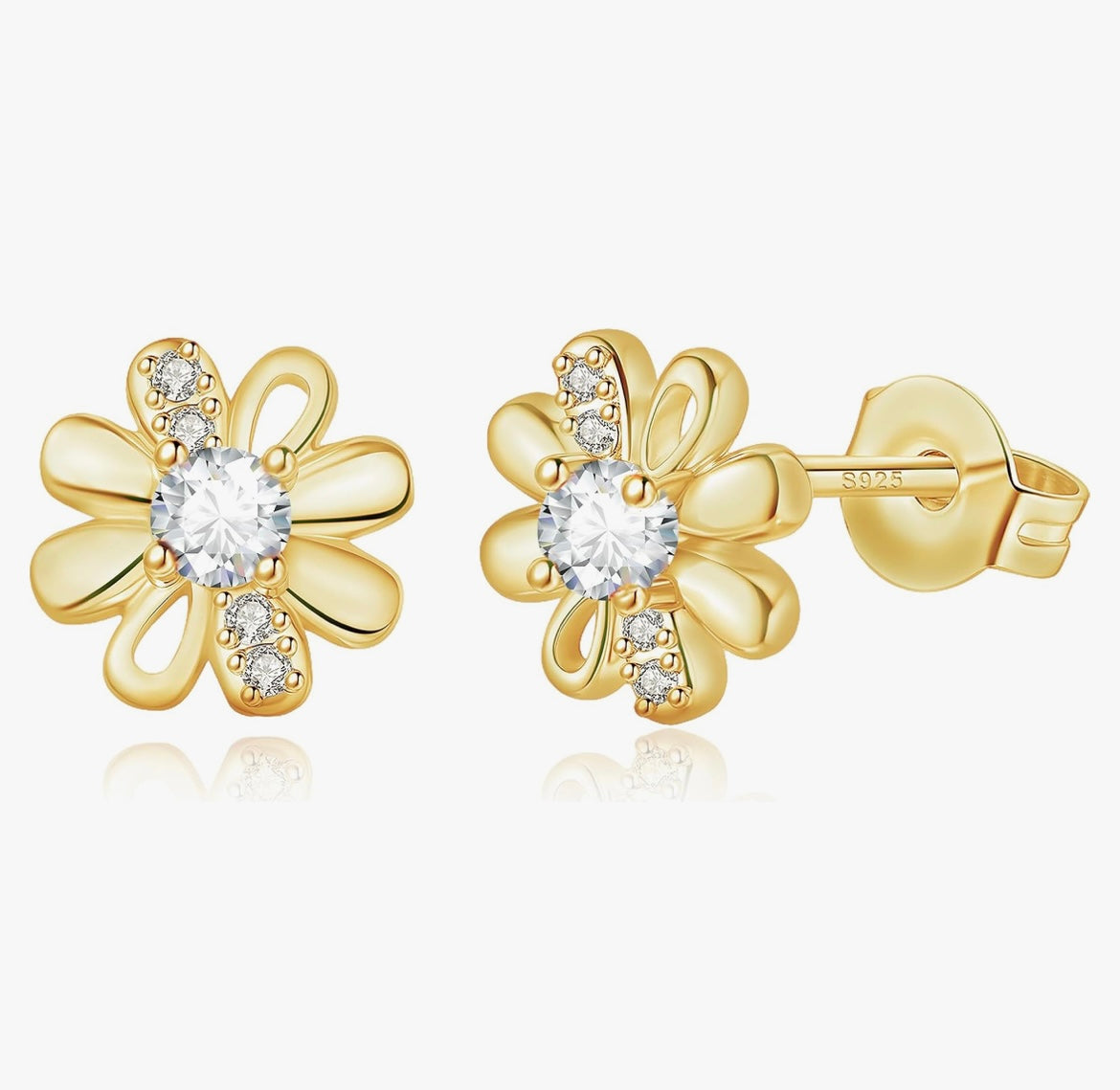 925 Sterling silver daisy stud earrings