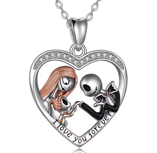 Night before Christmas Jack & sally necklace
