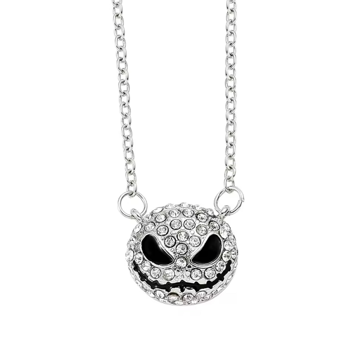 the Nightmare before Christmas Jack Skellington Crystal Sparkling Necklace