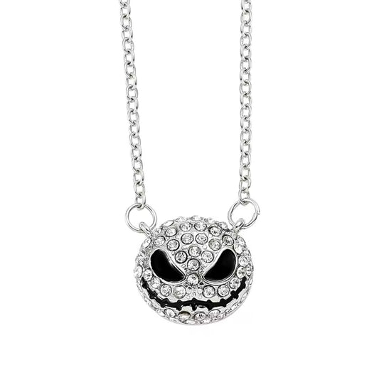 the Nightmare before Christmas Jack Skellington Crystal Sparkling Necklace