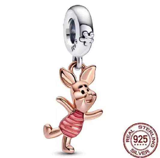925 Sterling silver piglet charm