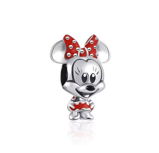 925 sterling silver mini mouse with red bow