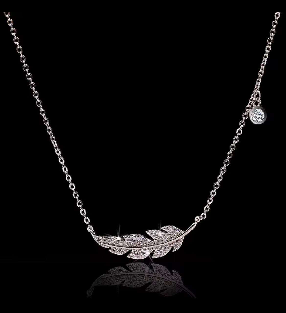 925 Sterling silver Feather Leaf pendant
