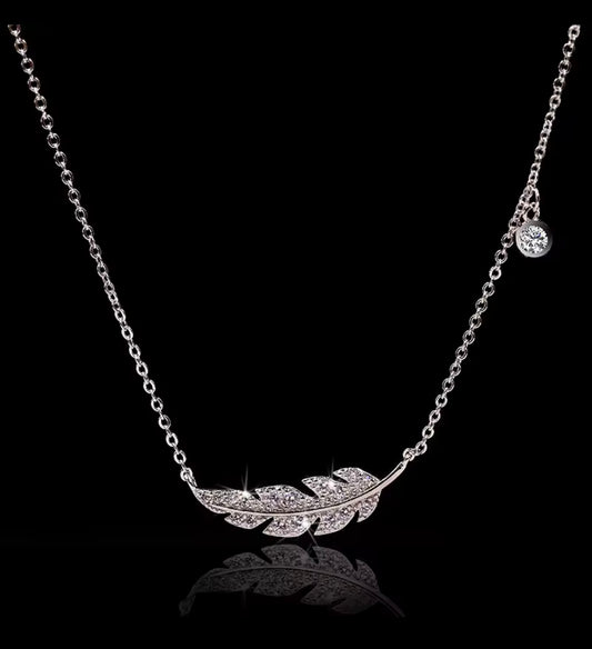 925 Sterling silver Feather Leaf pendant