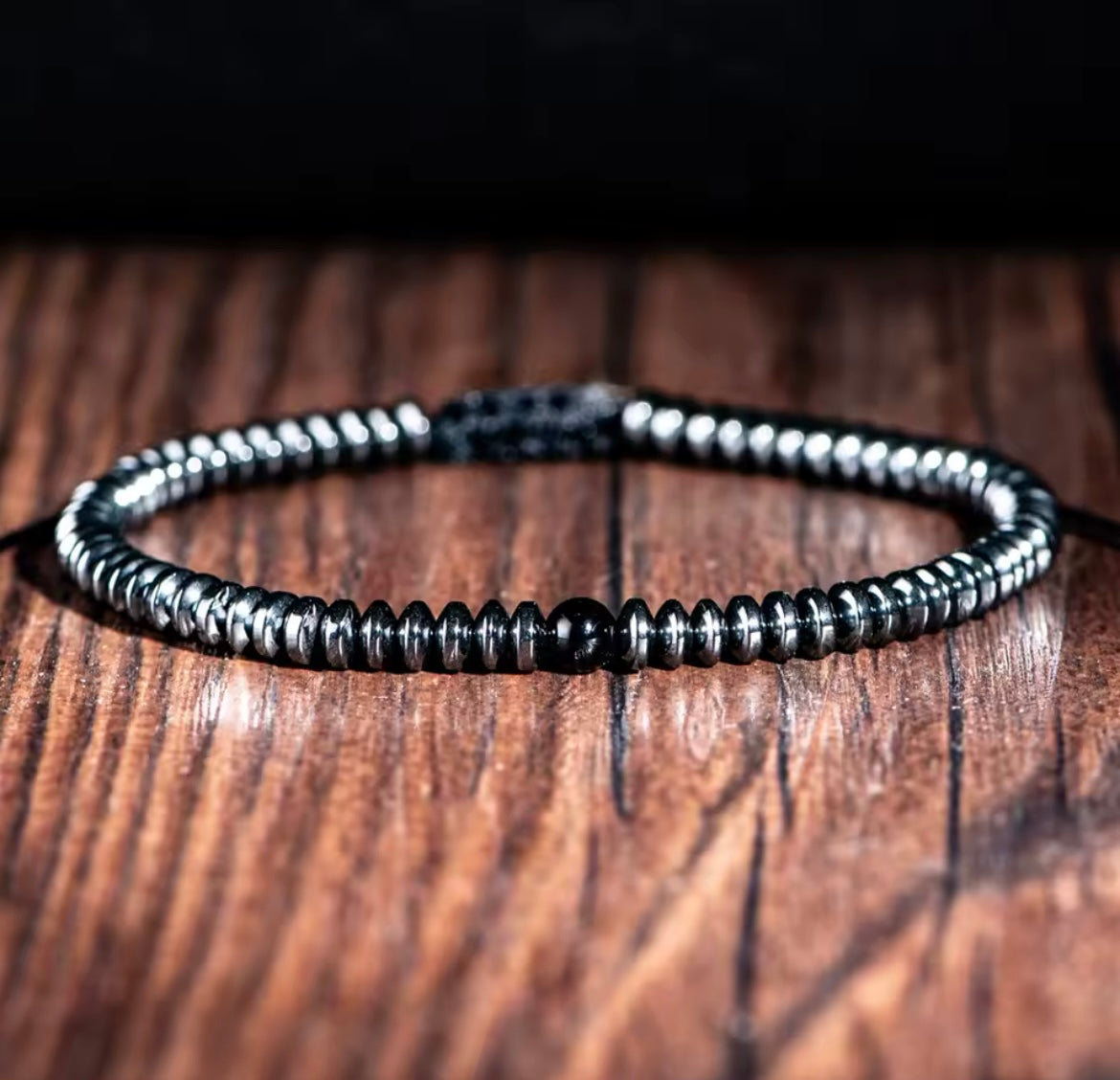 Men’s beaded Hematite stone bracelet
