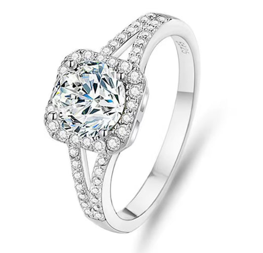 925 Sterling silver diamond zircon ring