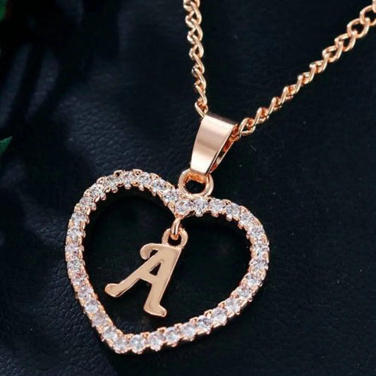 Letter Necklace Zircon Love Pendant Necklace Jewellery