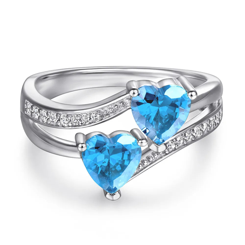 925 Sterling silver Zircon heart shape rings
