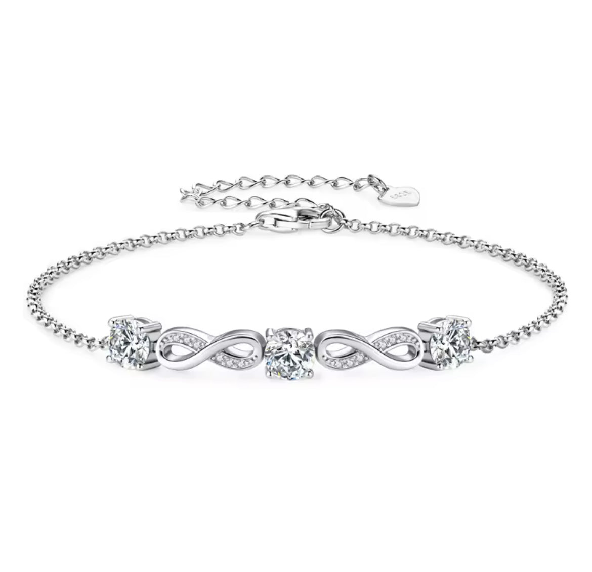 925 Sterling silver  infinity bracelet
