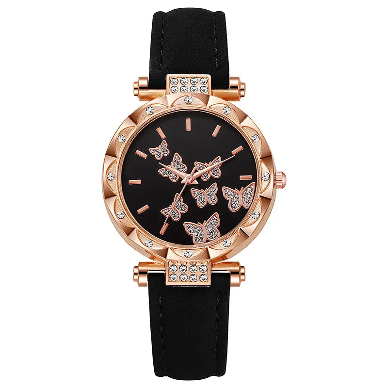 Ladies Watch Fashion Simple Watch Butterfly Digital Belt Watch