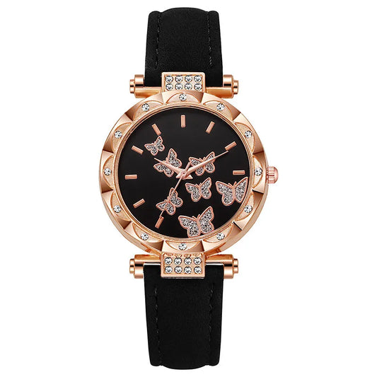 Ladies Watch Fashion Simple Watch Butterfly Digital Belt Watch