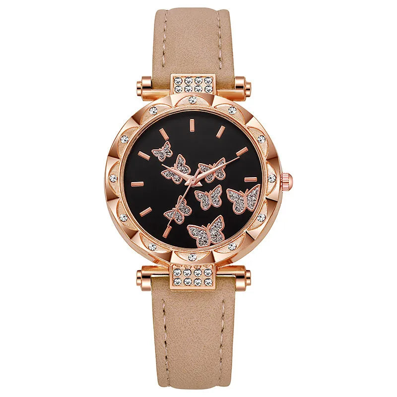 Ladies Watch Fashion Simple Watch Butterfly Digital Belt Watch