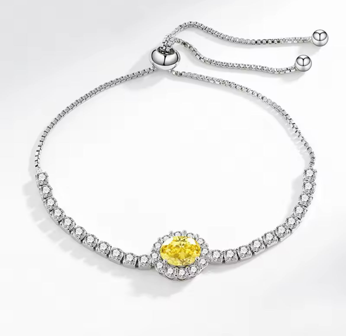 925 sterling silver colour zircon bracelet
