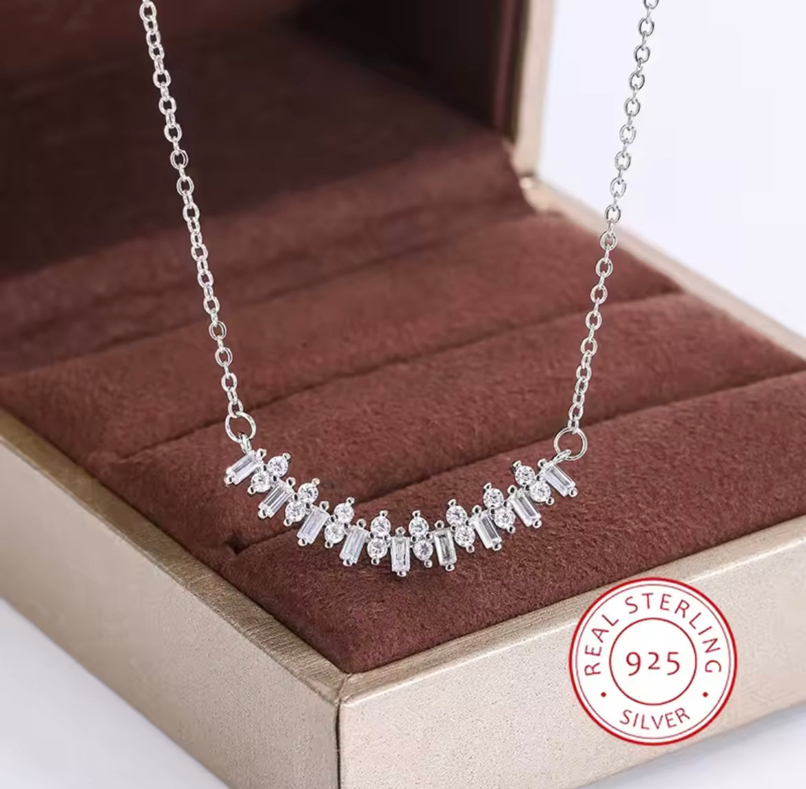 925 Sterling Silver Zircon Necklace