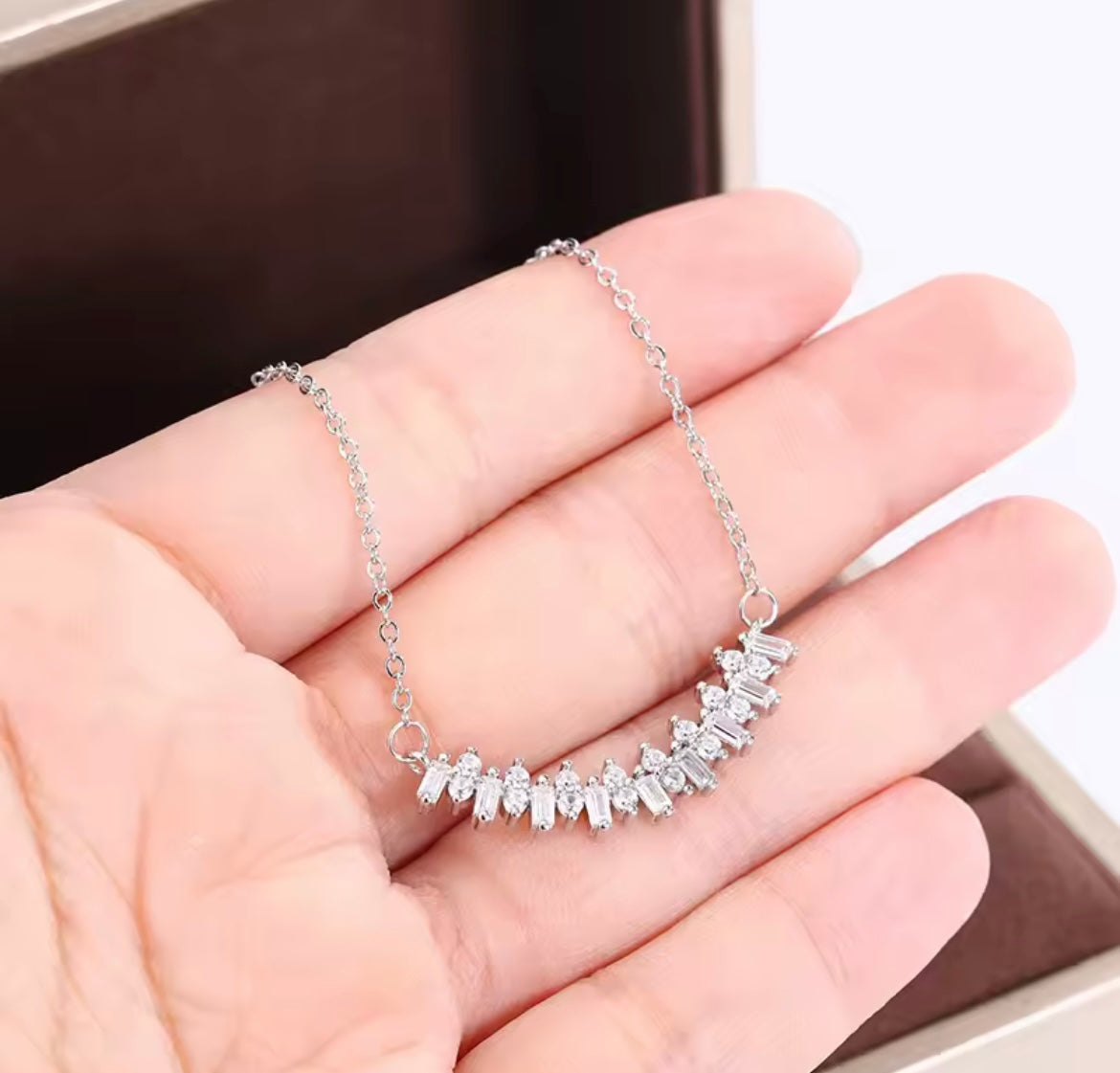 925 Sterling Silver Zircon Necklace