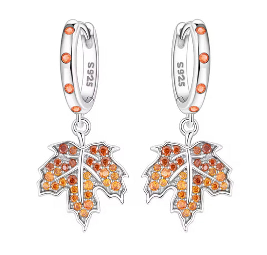 925 Sterling silver leaf earrings