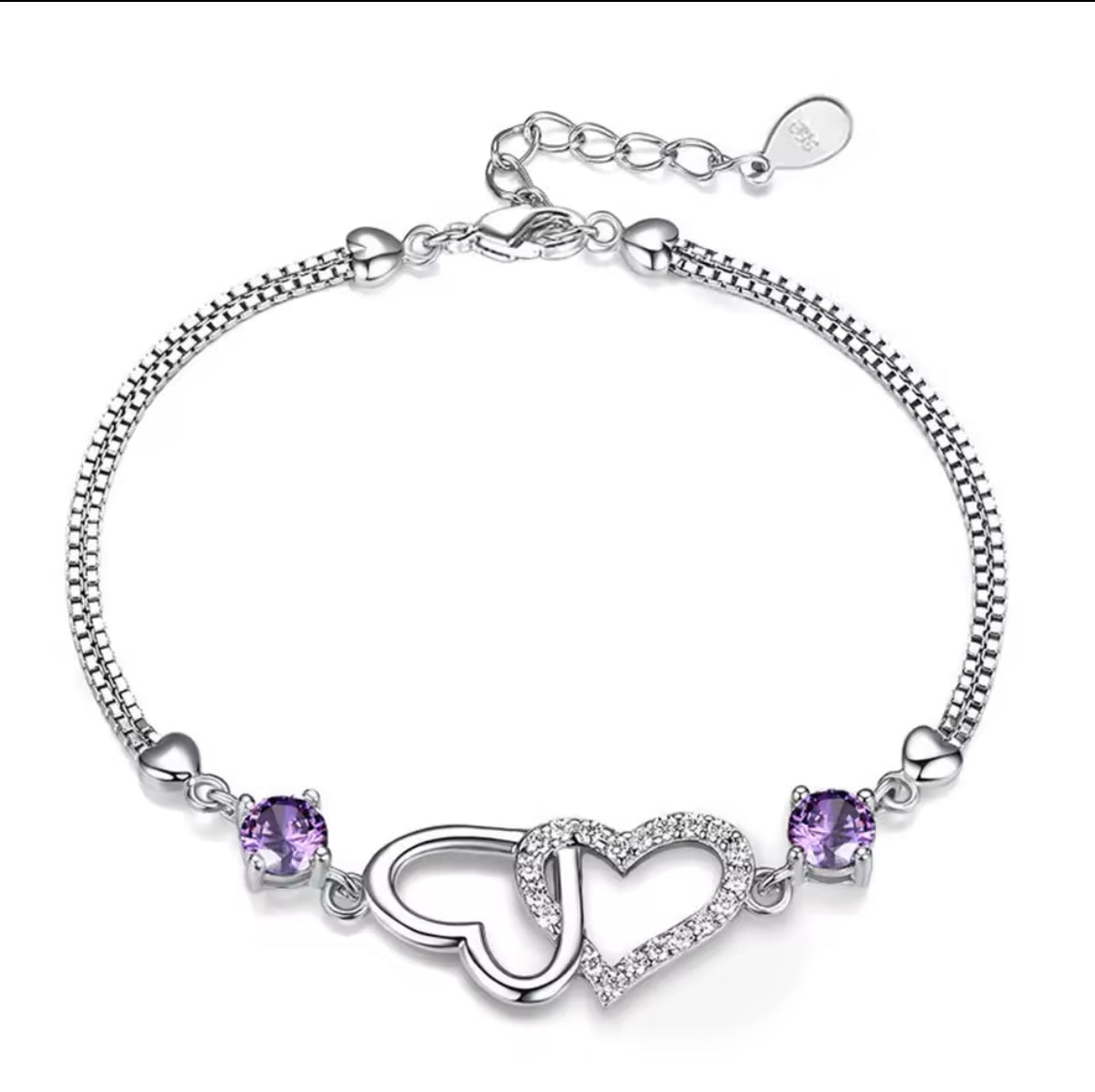 925 Sterling Silver Bracelet With Zircon Heart