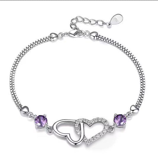 925 Sterling Silver Bracelet With Zircon Heart