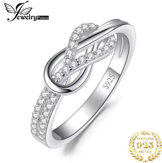 925 Sterling Silver Infinity Love Knot  ring