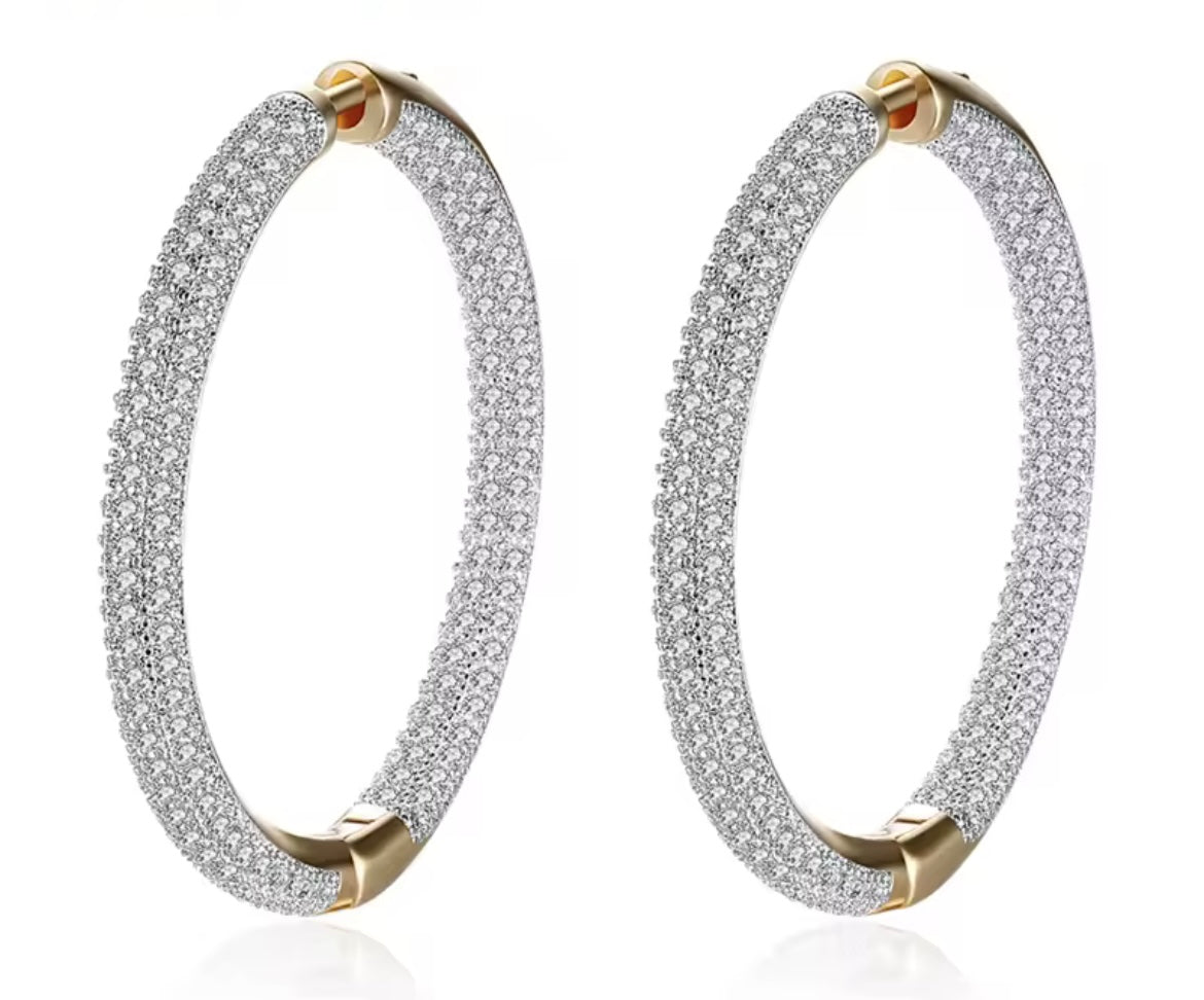 925 Sterling silver 18k gold hoop earrings