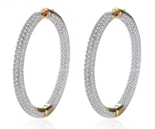 925 Sterling silver 18k gold hoop earrings
