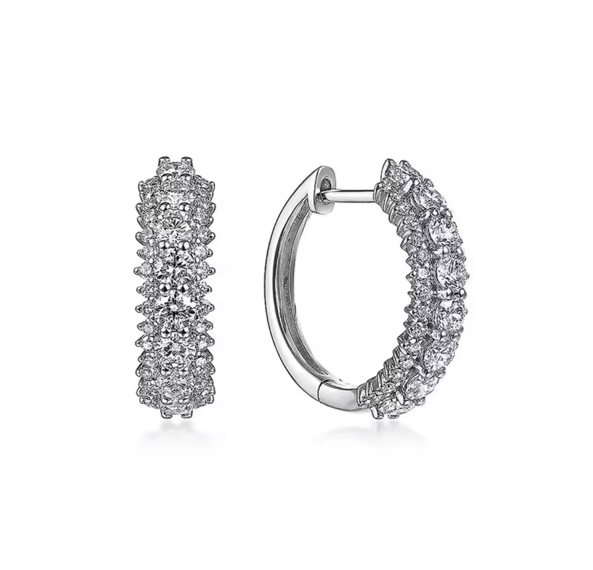 925 Sterling silver luxury hoop earrings
