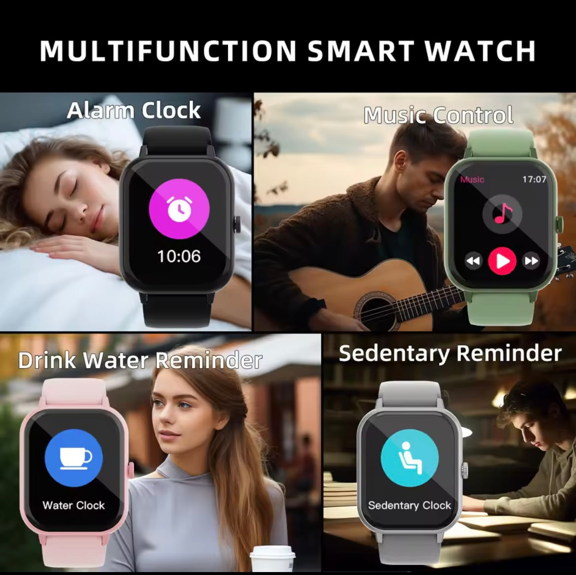 Bluetooth Call Smart Watch 1.99 Inch Full Touch Screen Sports Fitness Tracker for Android & iPhone