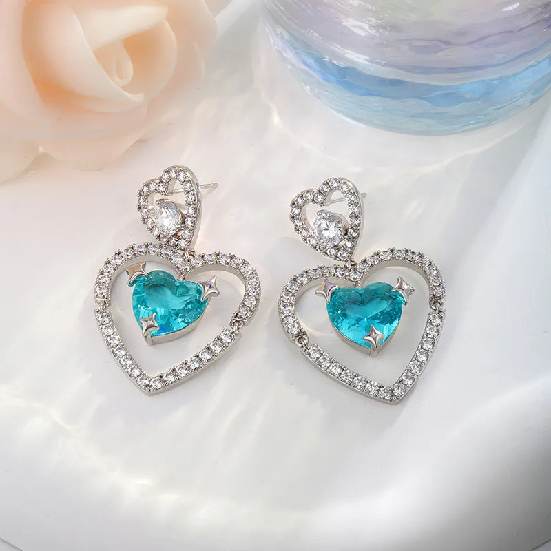 Heart shape dropped earrings