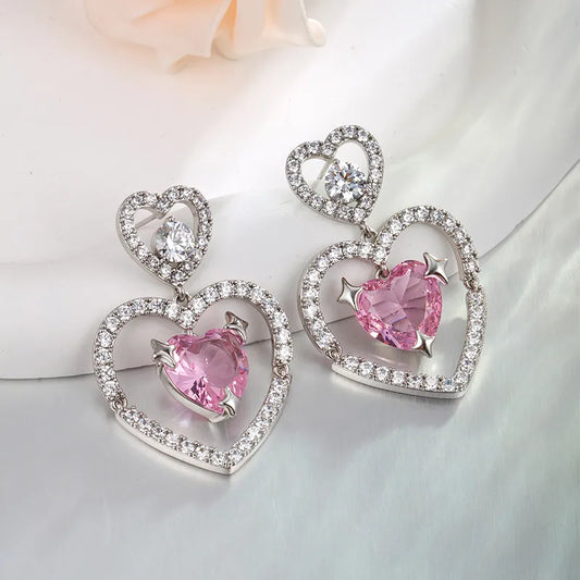 Heart shape dropped earrings