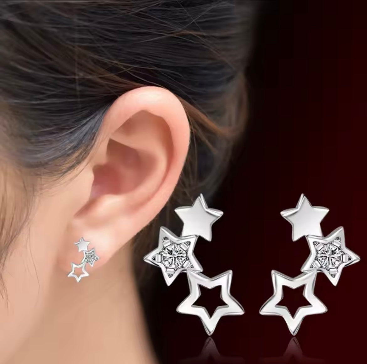 925 Sterling silver star jewellery set