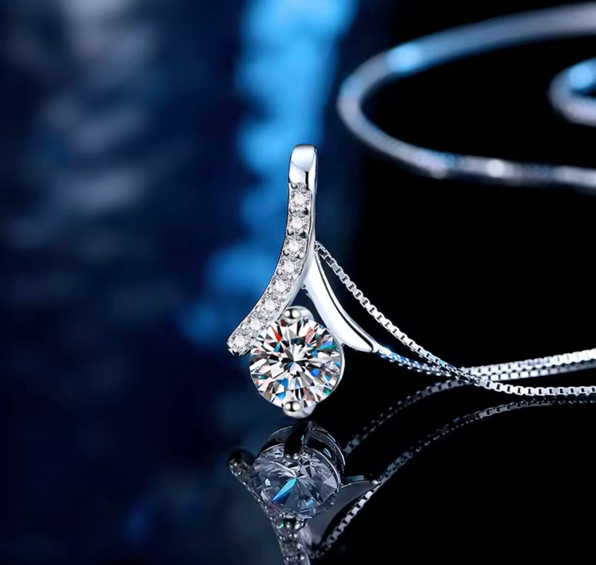 925 Sterling silver Zircon necklace